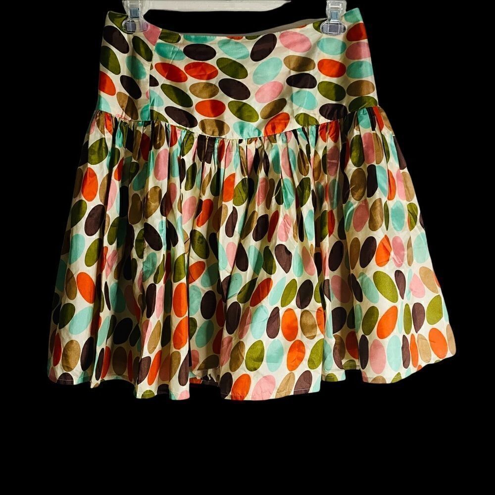Zoe D. Swing Skirt  Silk Blend Vintage 60’s 70’s Geometric Colorful Design Sz 10
